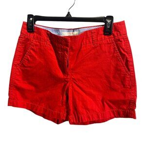 J. Crew Womens Chino Shorts Red Cotton Broken-In Style Size 2
